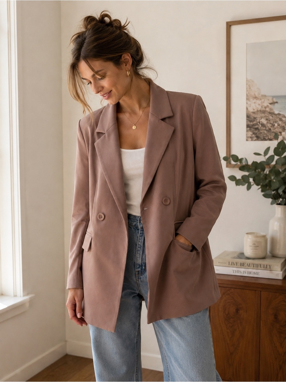 Bobbles & Lace “Paying It Forward” Deep Taupe Blazer – Size Small – NWT